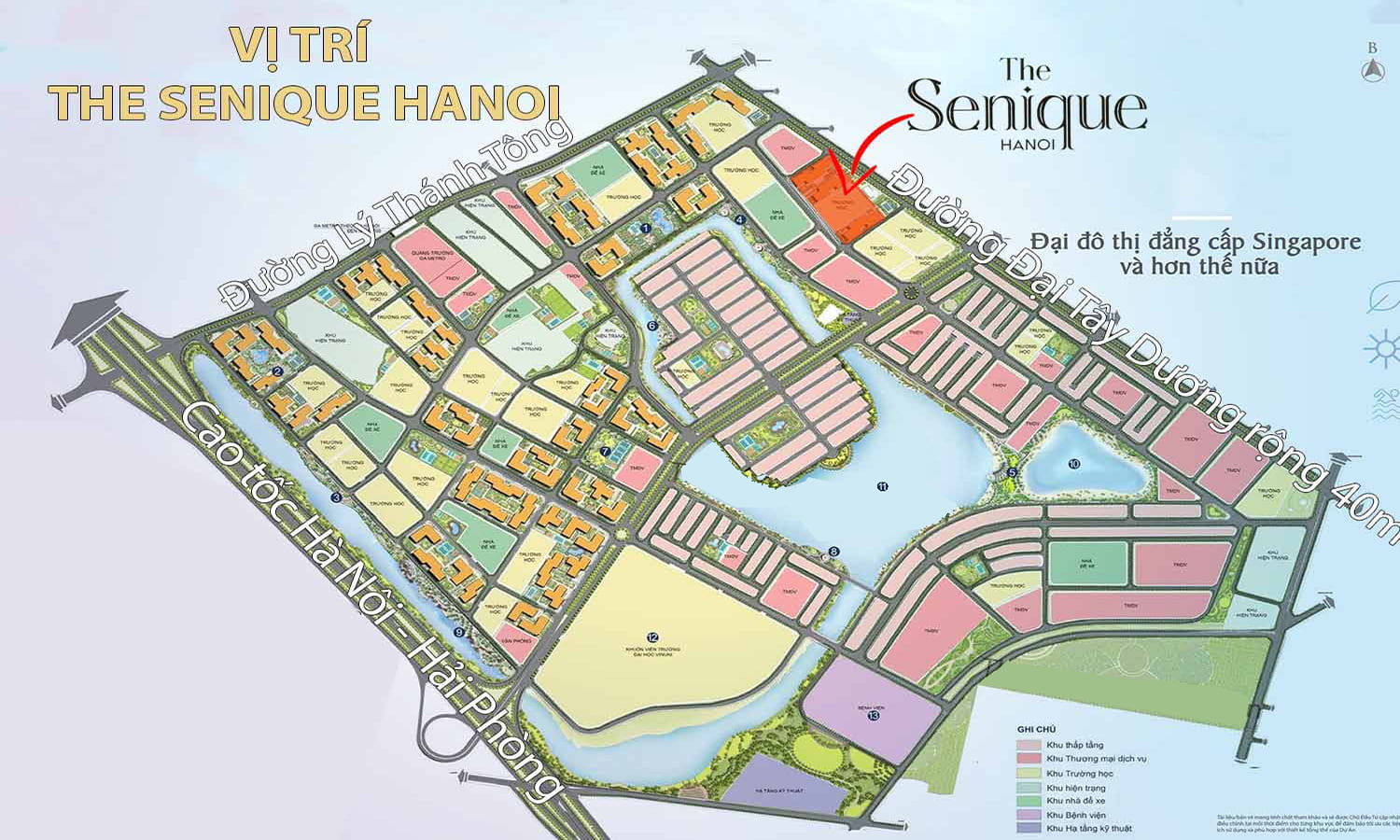 Vị trí chung cư The Senique Ocean Park Hà Nội
